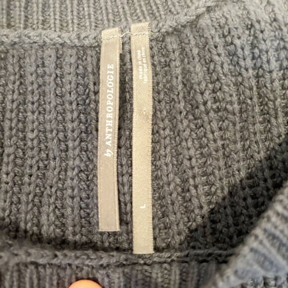Anthropologie Chunky Knit Cropped Sweater Size Large - Picture 3 of 7